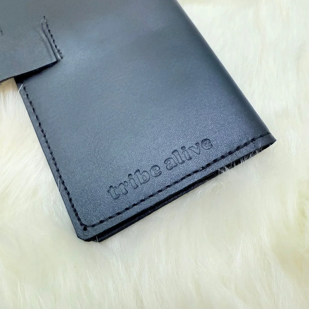 Tribe Alive | NEW Leather Wallet w/Snap‎ Closure in Black - Picture 5 of 6